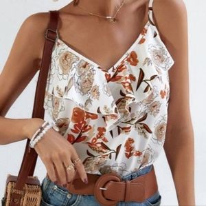 Floral Ruffle Cami Top